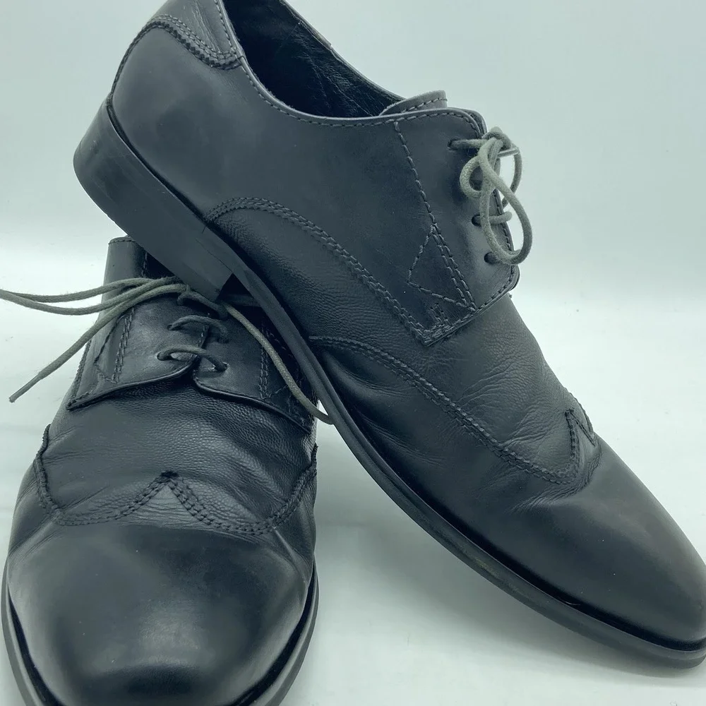 Kenneth Cole Dress Shoes Men's 10.5M Oxford Lace-Up Black Office Classic Dadcore